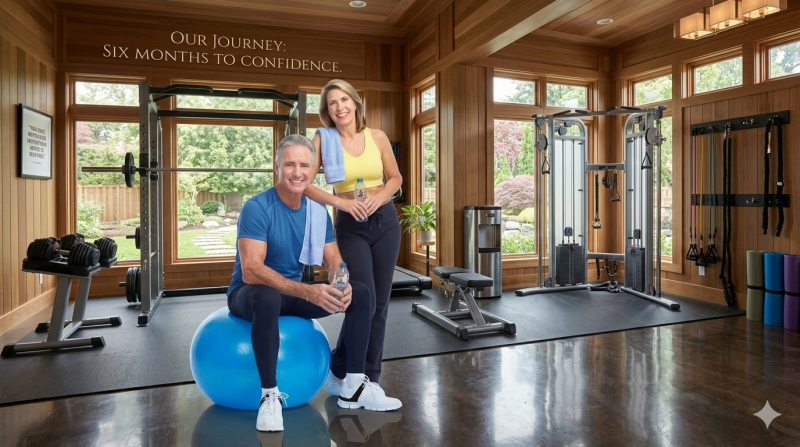 Couple that completed 6 Month Fitness Routine