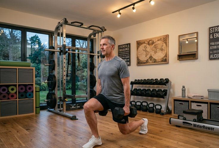 Man performing a Dumbbell Lunge