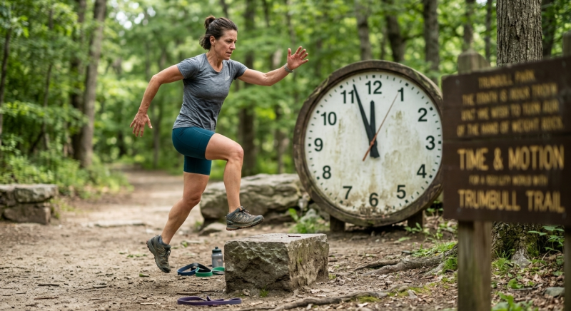 Active 40 year old exercising