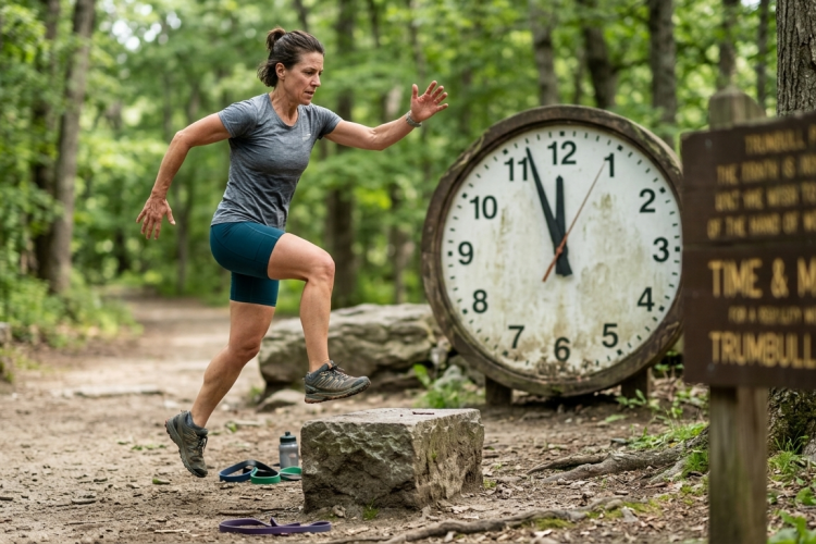 Active 40 year old exercising